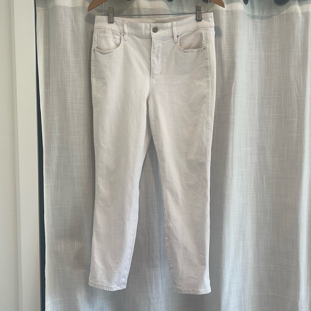 WHBM High-rise straight white jeans pants size 8